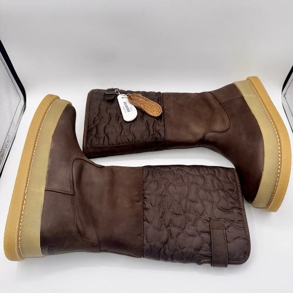 Birkenstock Iskut‎ Boots Women's Size 7 EU 38 Brown Leather Fleece-Lined